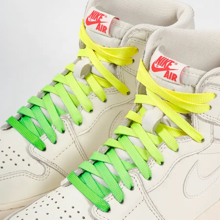 Yellow Jordan Mid Laces Neon Green And Yellow Shoelaces