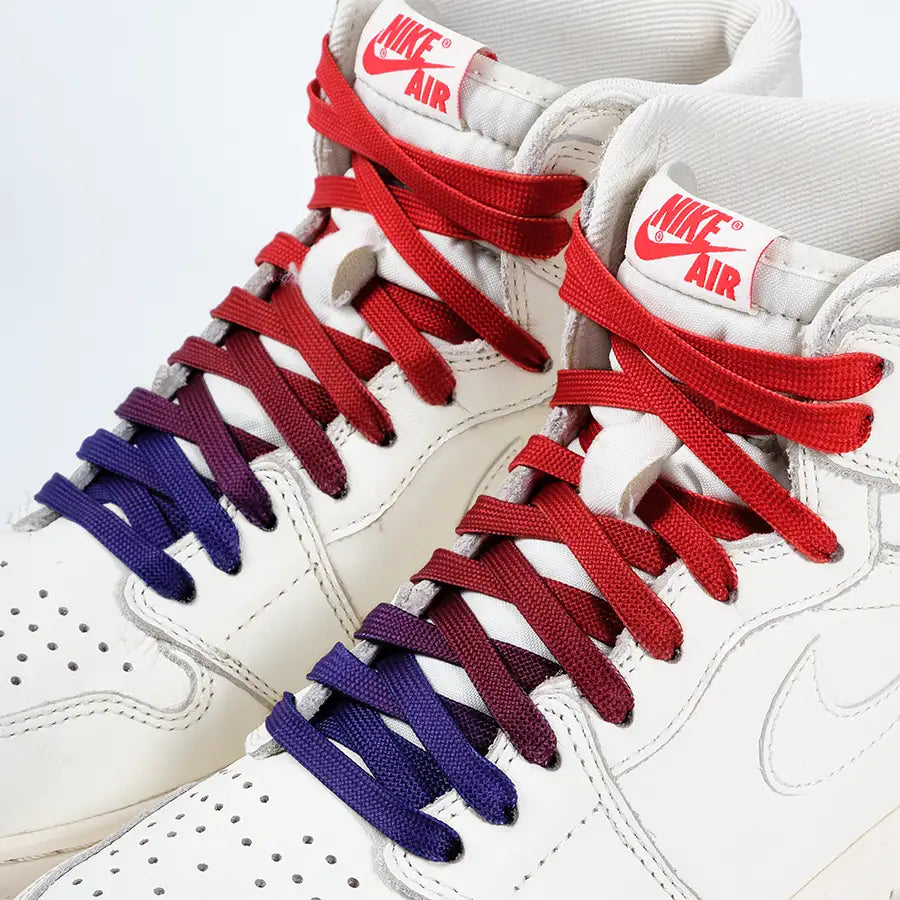 paire de lacets de couleur en dégradé Cherry rouge de la marque Sweetlaces