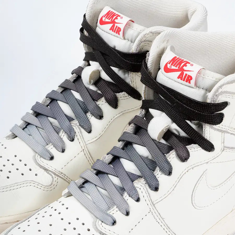 paire de lacets de couleur en dégradé Twister gris de la marque Sweetlaces