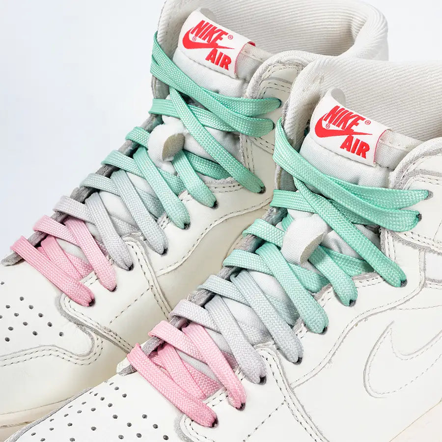paire de lacets de couleur en dégradé Mint Lover rose de la marque Sweetlaces